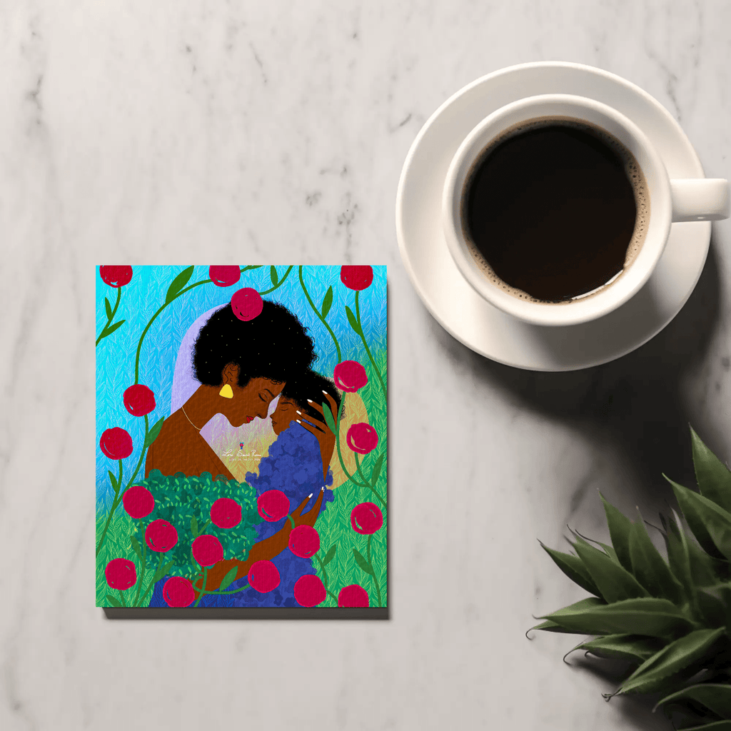 Motherhood Afro Folded Greeting Card