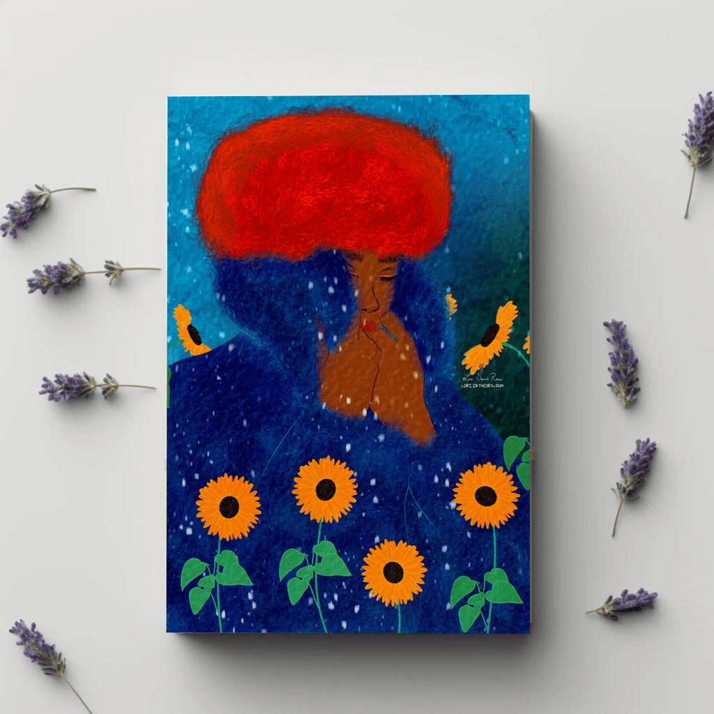 Winter Afro folded greeting card