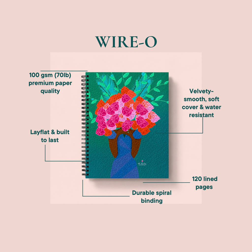 Bloom Journal| Lay-Flat Soft Touch Soft Cover Wire-O Notebook